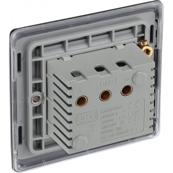 BG Electrical NFBKYCSB Nexus Metal Matt Black 16A Key Card Switch Black Insert