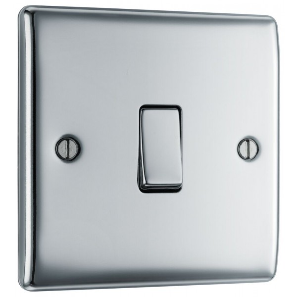 BG Electrical NPC12 Nexus Metal Polished Chrome 20A 16AX Single Switch 2 Way