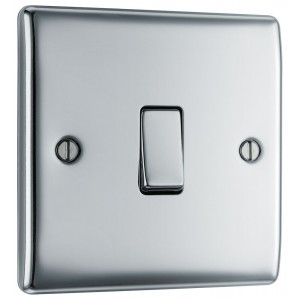 BG Electrical NPC12 Nexus Metal Polished Chrome 20A 16AX Single Switch 2 Way