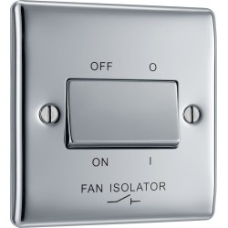 BG Electrical NPC15 Nexus Metal Polished Chrome 10AX Triple Pole Fan Isolator Switch