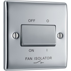 BG Electrical NPC15 Nexus Metal Polished Chrome 10AX Triple Pole Fan Isolator Switch