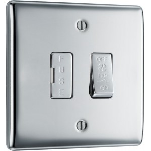 BG Electrical NPC15F Nexus Metal Polished Chrome 10A Triple Pole Fused Fan Isolator Switch