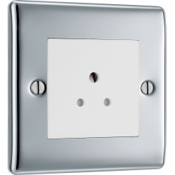 BG Electrical NPC28W Nexus Metal Single Round Pin Unswitched 2A Socket Polished Chrome