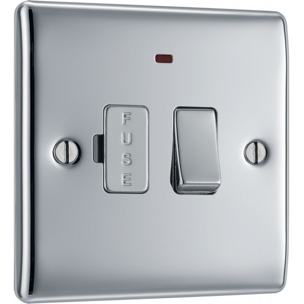 BG Electrical NPC52 Nexus Metal Polished Chrome 13A Switched Fused Connection Unit with LED Indicator