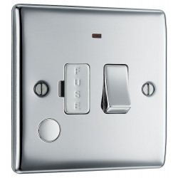 BG Electrical NPC53 Nexus Metal Polished Chrome 13A Switched Fused Connection Unit with LED Indicator and Flex Outlet