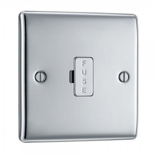 BG Electrical NPC54 Nexus Metal Polished Chrome 13A Unswitched Fused Connection Unit