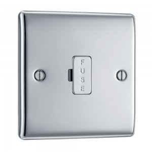 BG Electrical NPC54 Nexus Metal Polished Chrome 13A Unswitched Fused Connection Unit