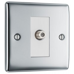 BG Electrical NPC64 Nexus Metal Polished Chrome Single Satellite Socket