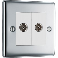 BG Electrical NPC66 Nexus Metal Polished Chrome Diplex TV/FM Socket
