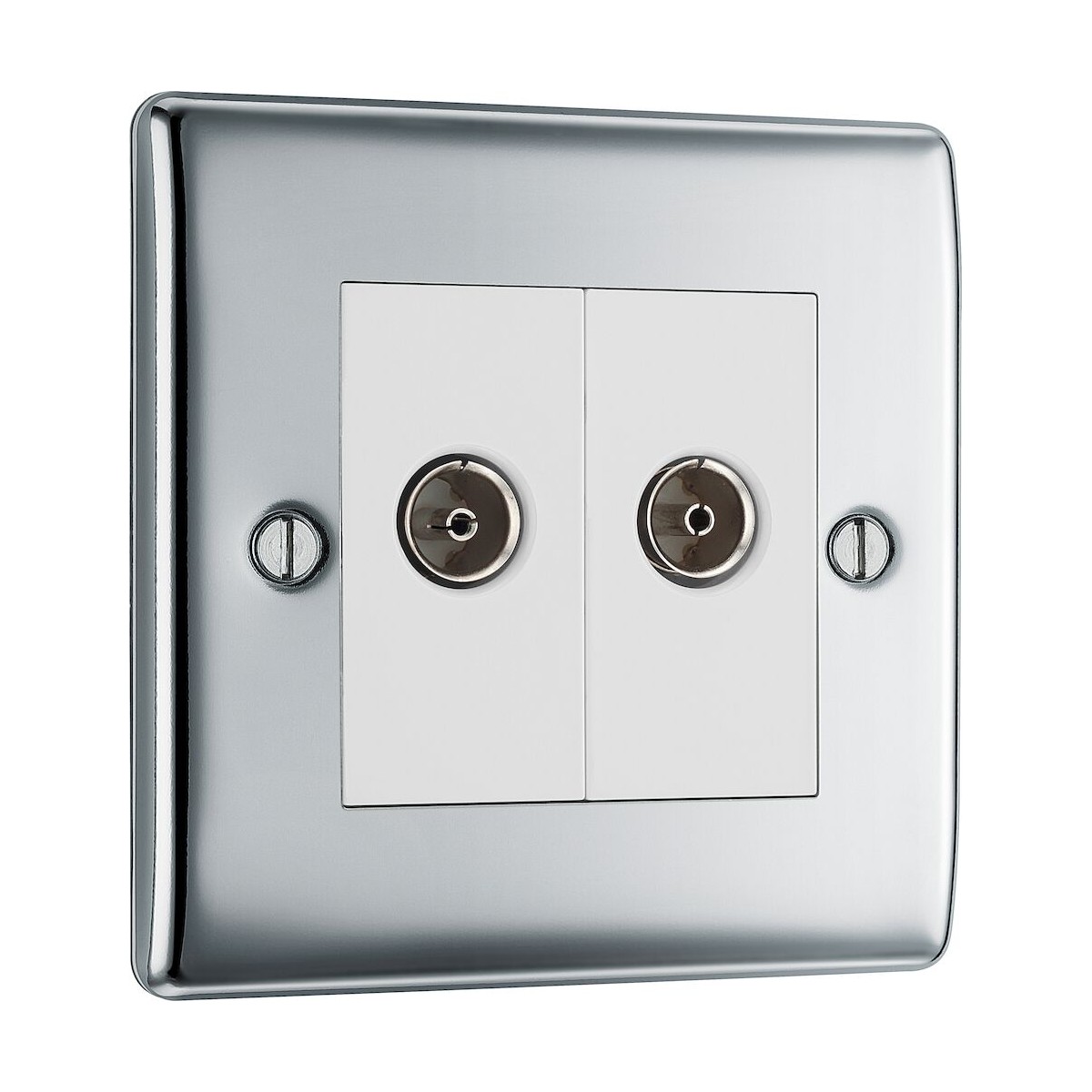 BG Electrical NPC66 Nexus Metal Polished Chrome Diplex TV/FM Socket ...