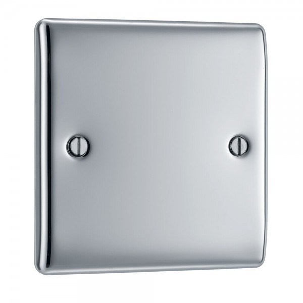 BG Electrical NPC94 Nexus Metal Polished Chrome Single Blank Plate