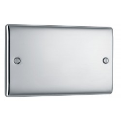 BG Electrical NPC95 Nexus Metal Polished Chrome Double Blank Plate