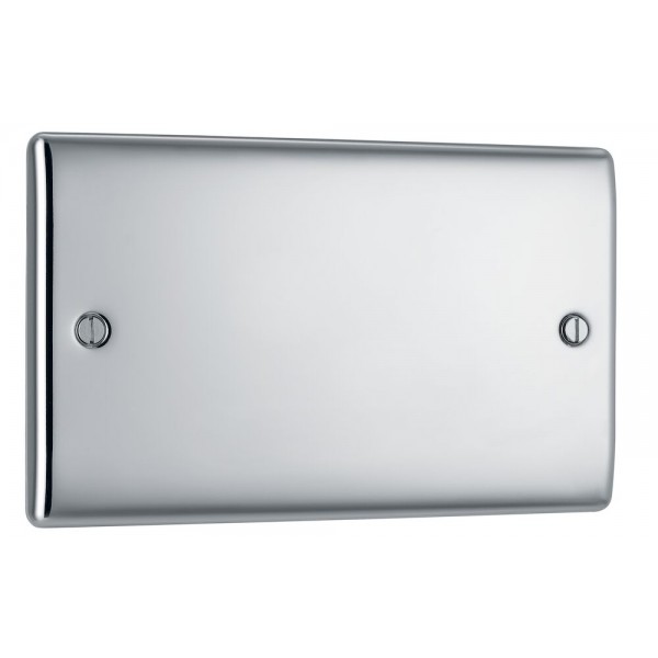BG Electrical NPC95 Nexus Metal Polished Chrome Double Blank Plate