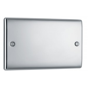 BG Electrical NPC95 Nexus Metal Polished Chrome Double Blank Plate