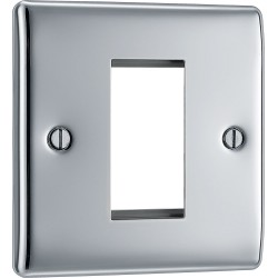 BG Electrical NPCEMS1 Nexus Metal Polished Chrome Square Euro Module Front Plate 1 Module