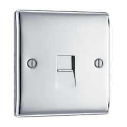 BG Electrical NPCRJ111 Nexus Metal Polished Chrome Single RJ11 Telephone Socket Screw Type