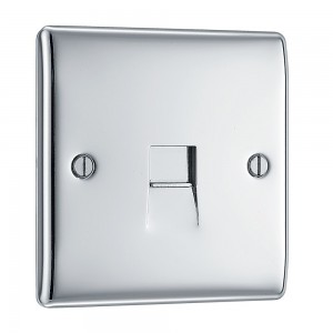 BG Electrical NPCRJ111 Nexus Metal Polished Chrome Single RJ11 Telephone Socket Screw Type