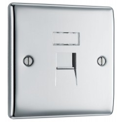 BG Electrical NPCRJ451 Nexus Metal Polished Chrome Single RJ45 Telephone Socket IDC Type