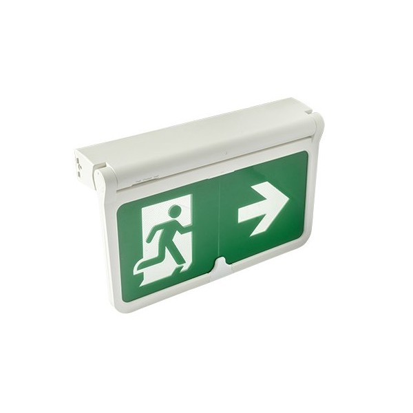 Robus RSP3DT-01 Swiss Plus Dual Test 2.5W Maintained Emergency Exit Blade Light with Multiple Mounting Options White