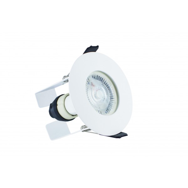 Integral LED ILDLFR70D003-3 Evofire 85 Fire Rated Downlight 70mm Cutout 3Pack IP65 White Round +GU10 Holder & Insulation Guard