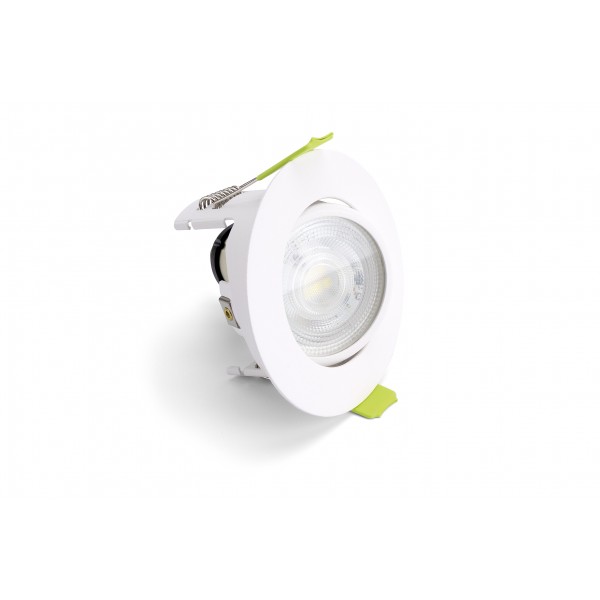Integral LED ILDLFR70K168 Evofire 85 Tiltable Fire Rated Downlight IP20 70mm Cutout 85mm Dia White Round