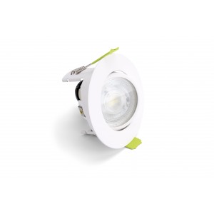Integral LED ILDLFR70K168 Evofire 85 Tiltable Fire Rated Downlight IP20 70mm Cutout 85mm Dia White Round