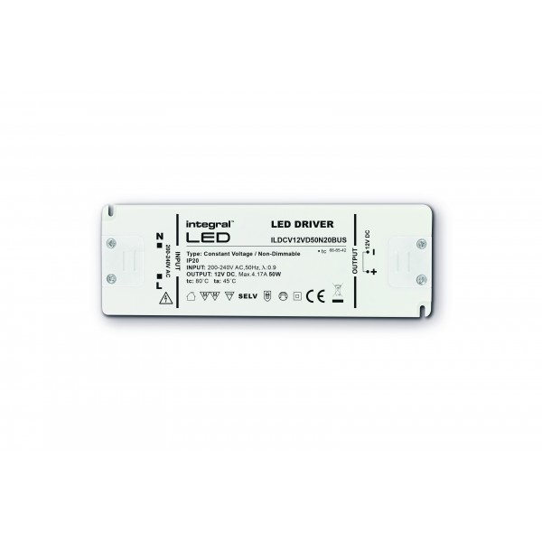 Integral LED ILDRCVA047 Constant Voltage Driver 75W 24VDC IP20 Non-Dimm 200-240V Input