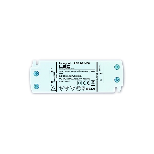Integral LED ILDRCVA087 Constant Voltage Driver 50W 24VDC IP20 Non-Dimm 200-240V Input