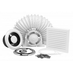 Xpelair AL100 93288AW 100mm Axial Inline Extract Fan System IPX4