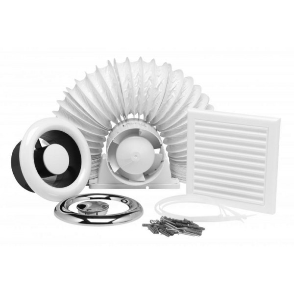 Xpelair AL100 93288AW 100mm Axial Inline Extract Fan System IPX4