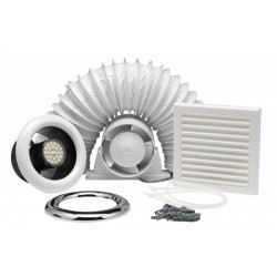 Xpelair ALL100T 93291AW 100mm Axial Inline Extract Fan System with Timer, Light & SELV Transformer IPX4