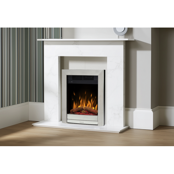 Dimplex LNA16CH Luna Brushed Chrome Optiflame Inset Electric Fire 2.0 kW