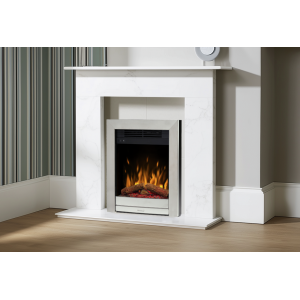 Dimplex LNA16CH Luna Brushed Chrome Optiflame Inset Electric Fire 2.0 kW